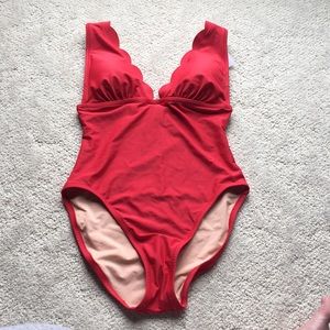 NWT J Crew Scalloped One Piece Swimsuit